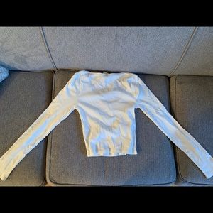 Cream button down crop top